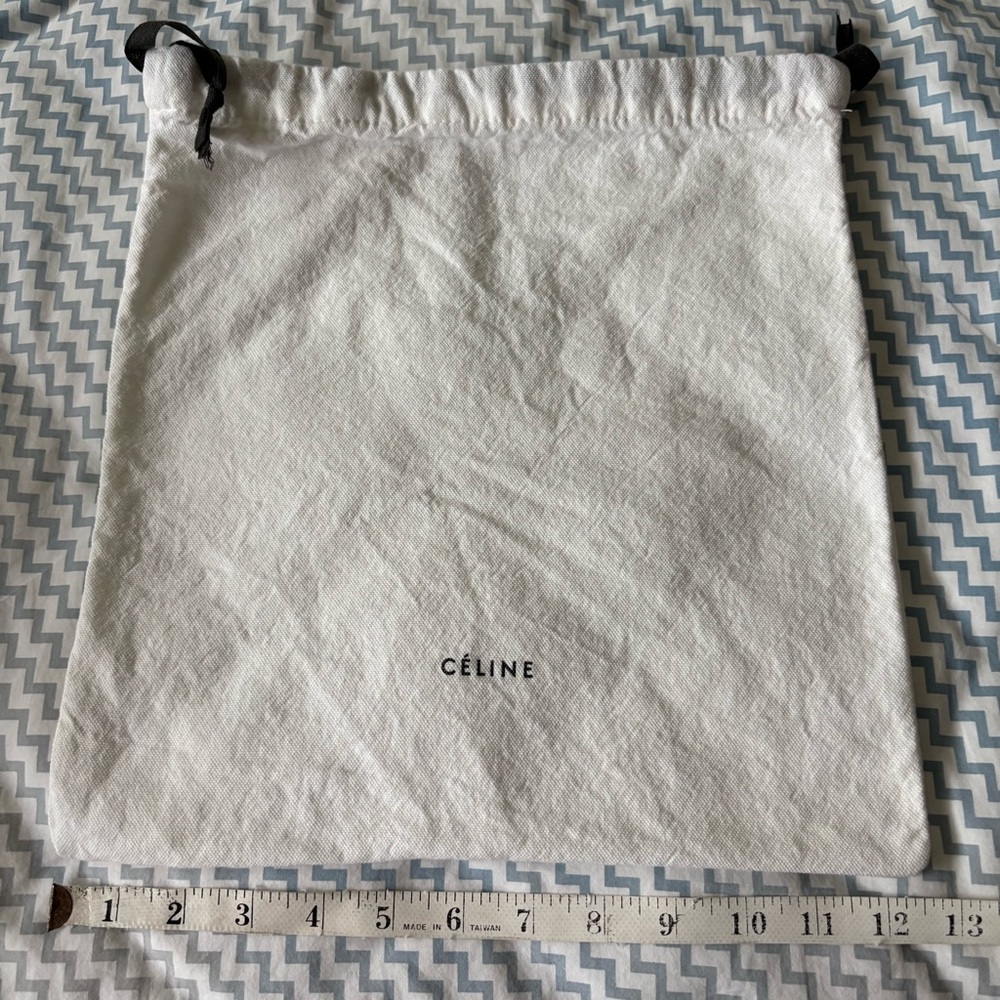 CELINE Small White Dust Bag Drawstring 12 x 13 inches - Picture 7 of 8